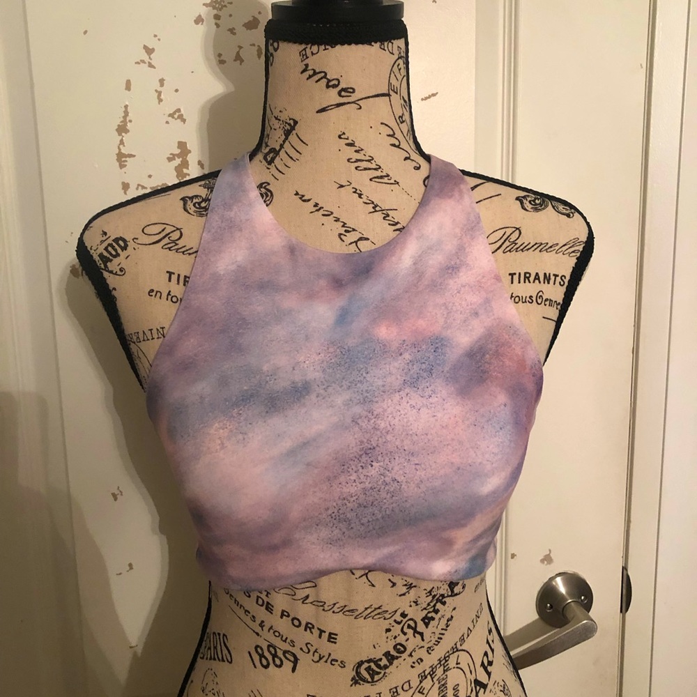 Reversible tie dye sports bra